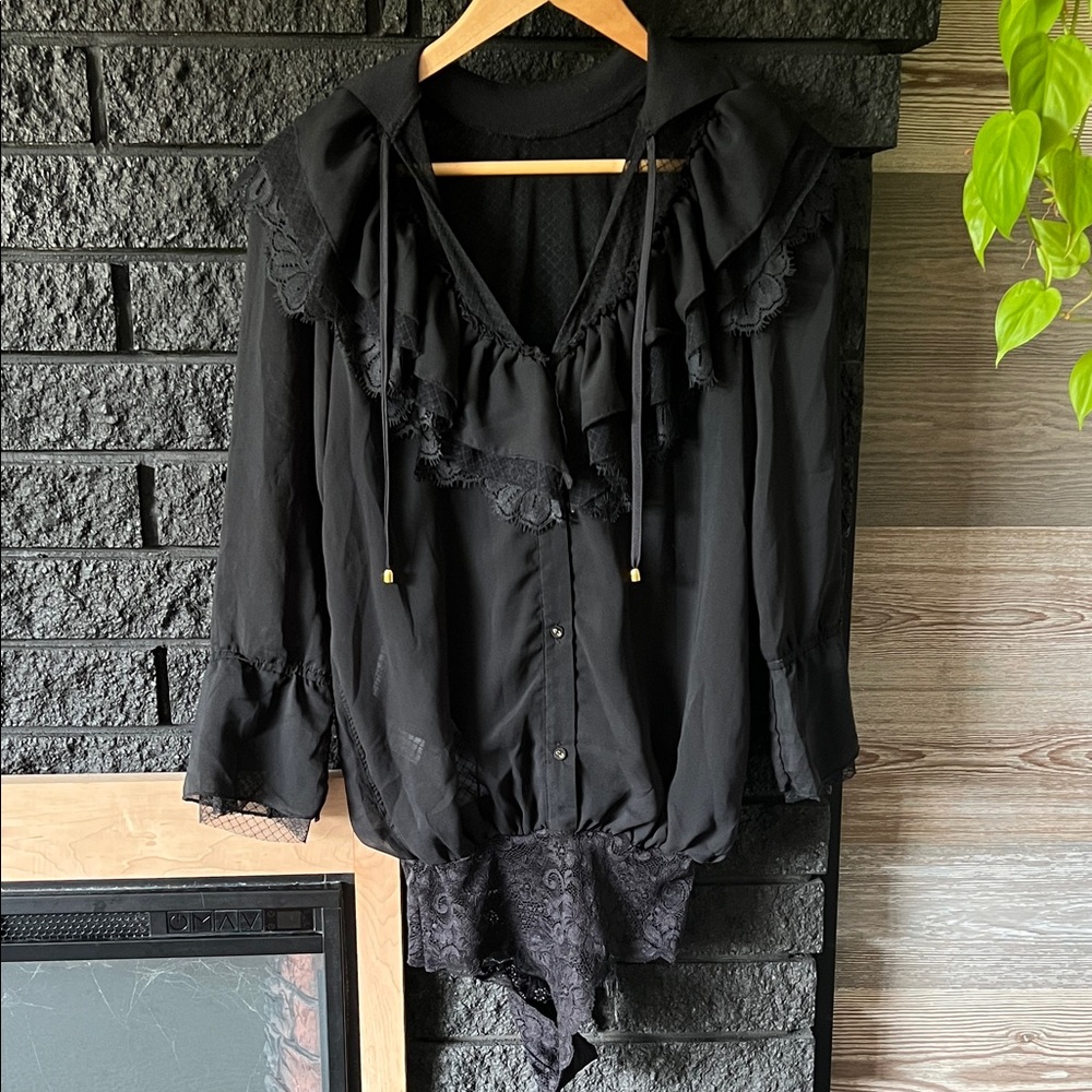 🕊️ Free People X We are HAH ruffled bodysuit